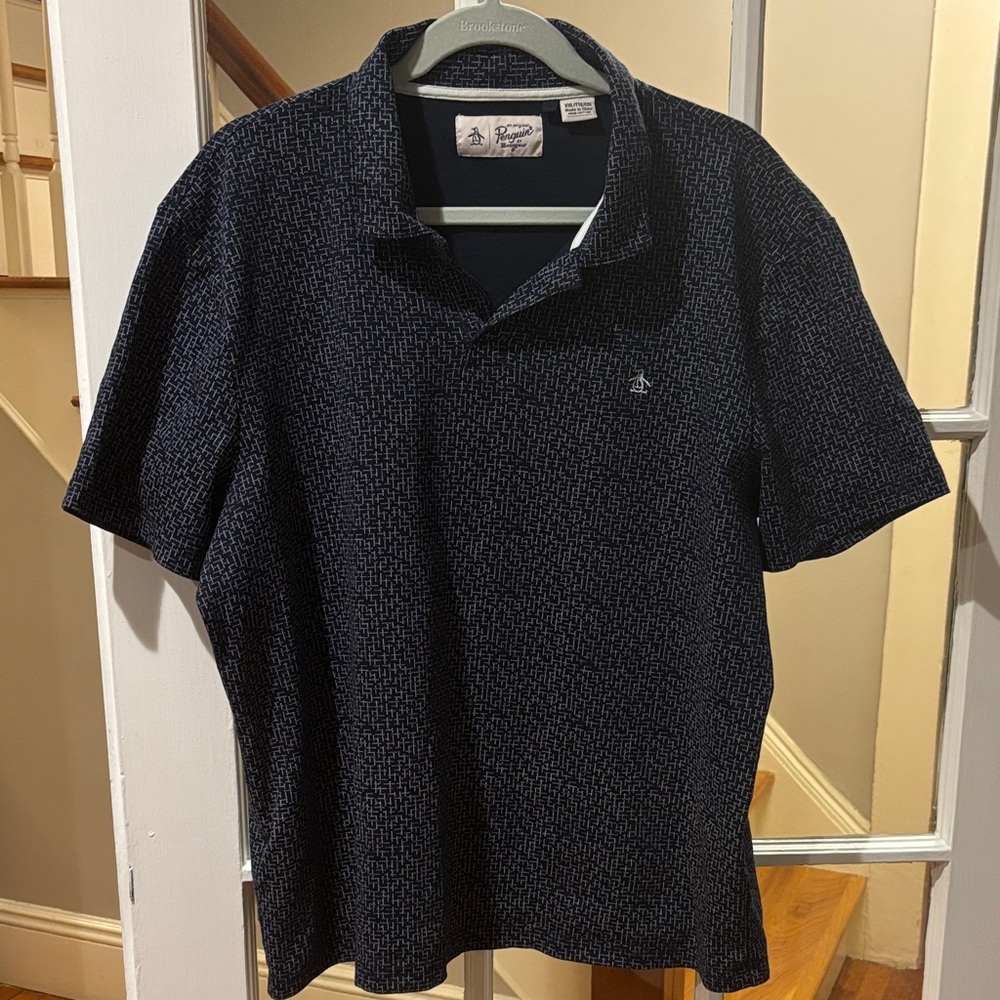 Original Penguin Men's Pima Cotton Navy Blue Polo Shirt